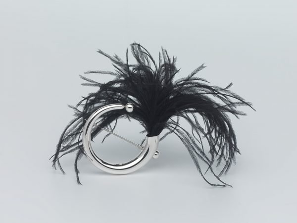 SPILLA ANEMONE PIUMA NERA - immagine 3