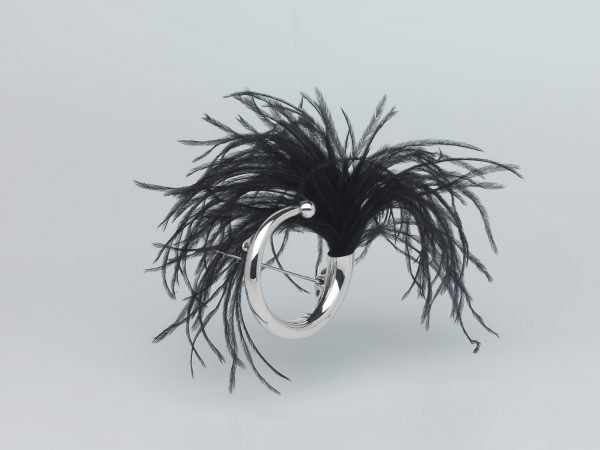 SPILLA ANEMONE PIUMA NERA - immagine 10