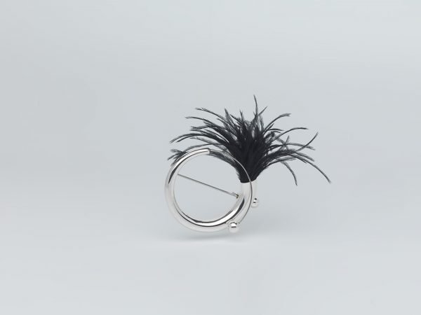 SPILLA ANEMONE PIUMA NERA - immagine 7