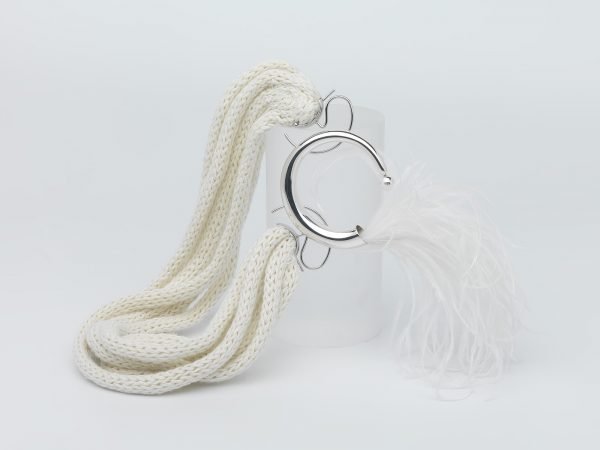 COLLANA ANEMONE E CORDA PANNA - immagine 3