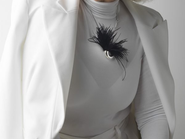 PENDENTE ANEMONE PIUMA BIANCA - immagine 5