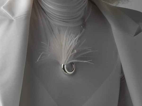 PENDENTE ANEMONE PIUMA BIANCA - immagine 2