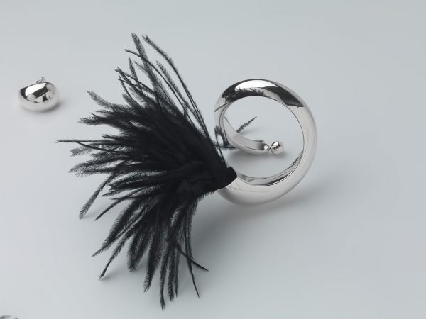 BRACCIALE ANEMONE PIUMA NERA - immagine 2