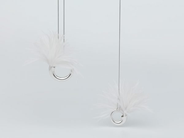 PENDENTE ANEMONE PIUMA BIANCA - immagine 3